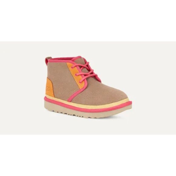 UGG Neumel II Suede Taupe Pink Chukka Boots Little Girl’s Size 11 - Picture 1 of 8